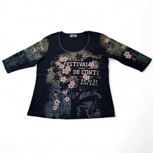 Vanilla Sugar Black Y2K Festival Graphic Top